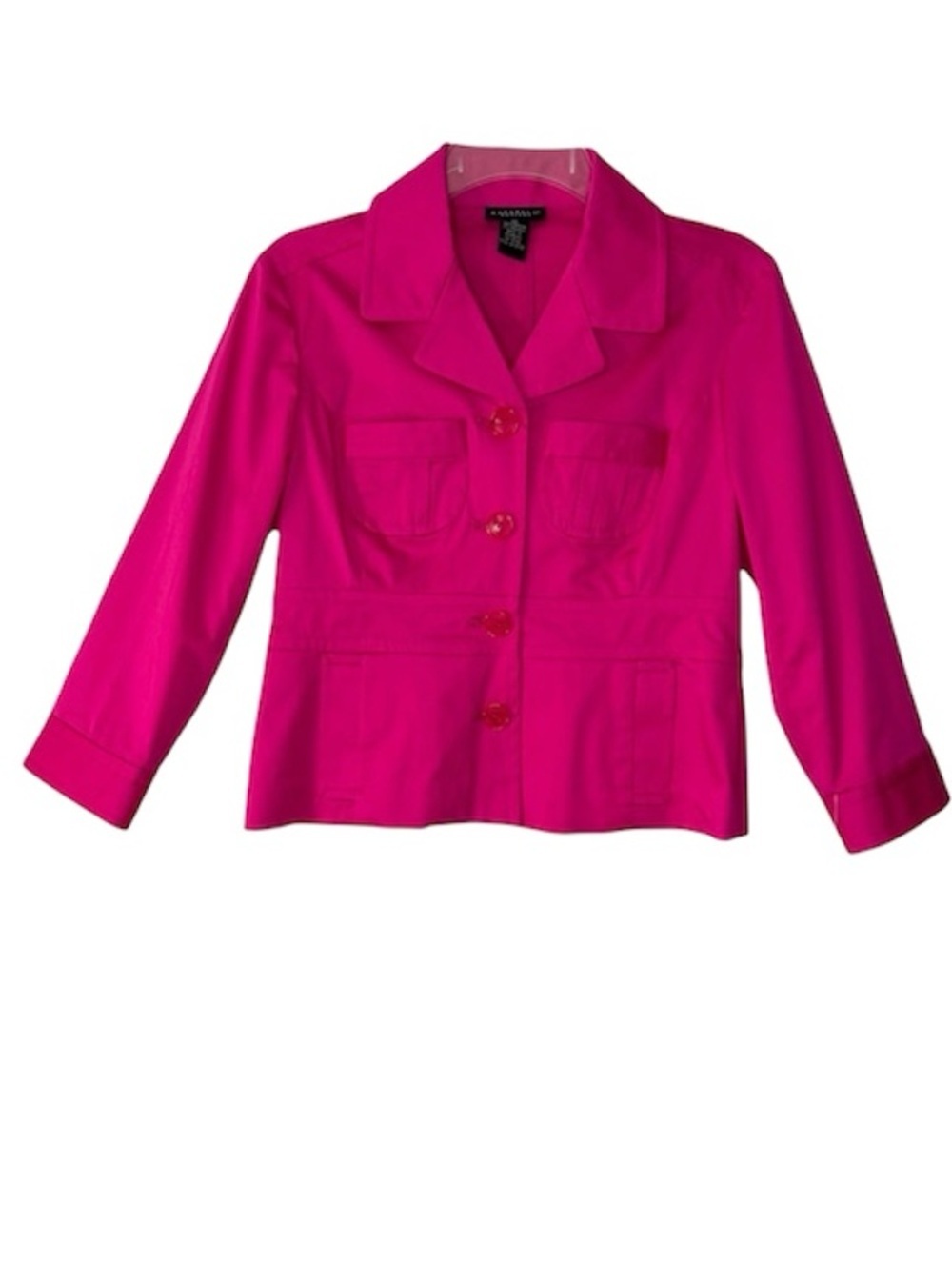 NWT Rafaella Petite 6P Hot Pink Stretch Cotton Jacket Blazer Barbiecore